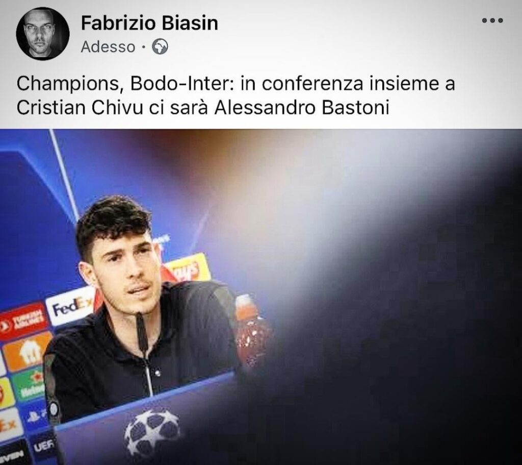 Biasin: Bodo-Inter, at the press conference will be Bastoni and Chivu speaking