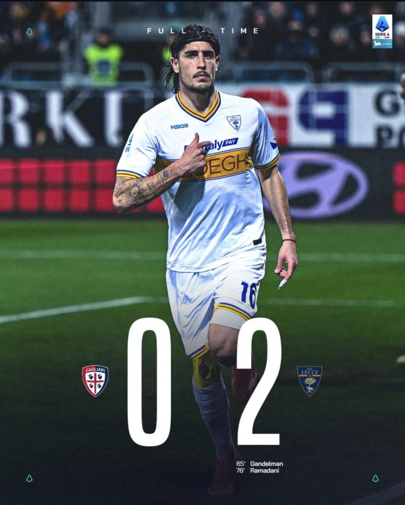 Cagliari 0 - 2 Lecce