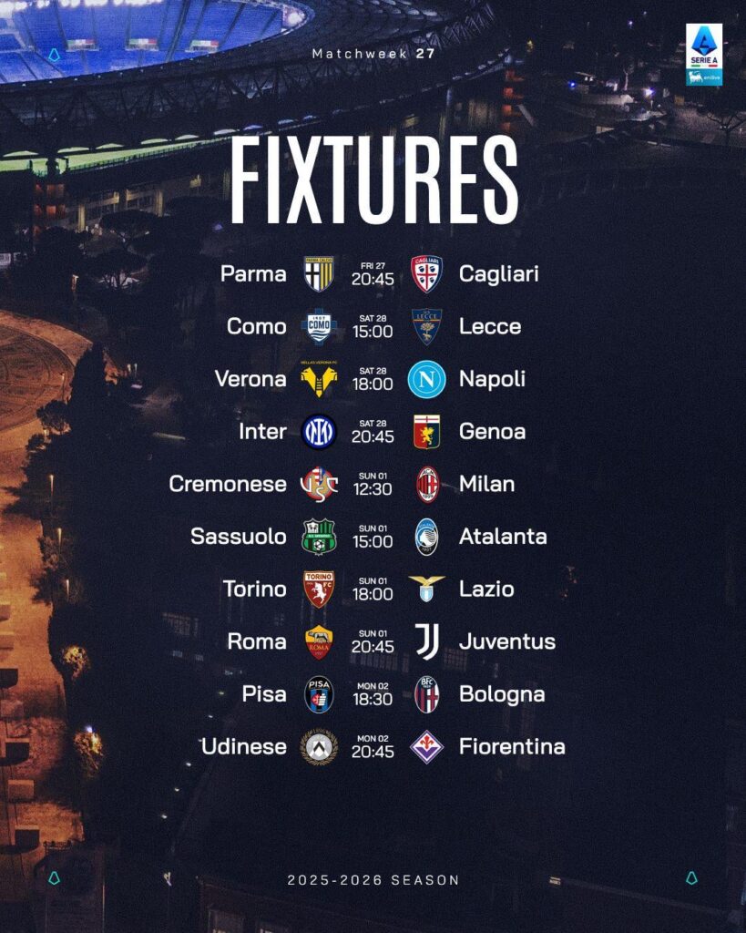 Le partite della 27^ Giornata📅🧐