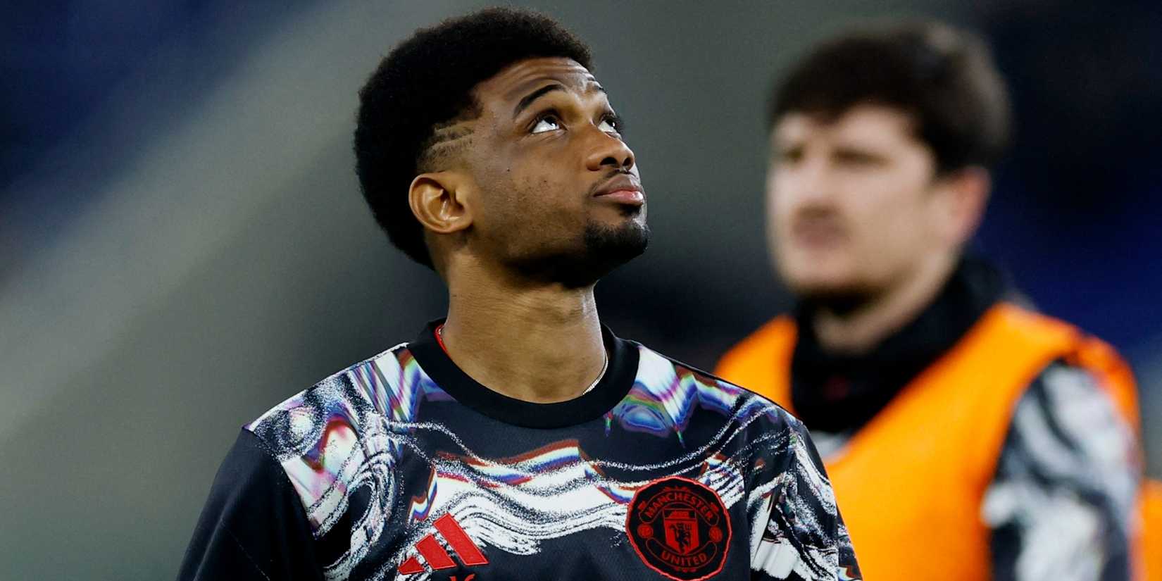 Manchester United's Amad Diallo during the warm up