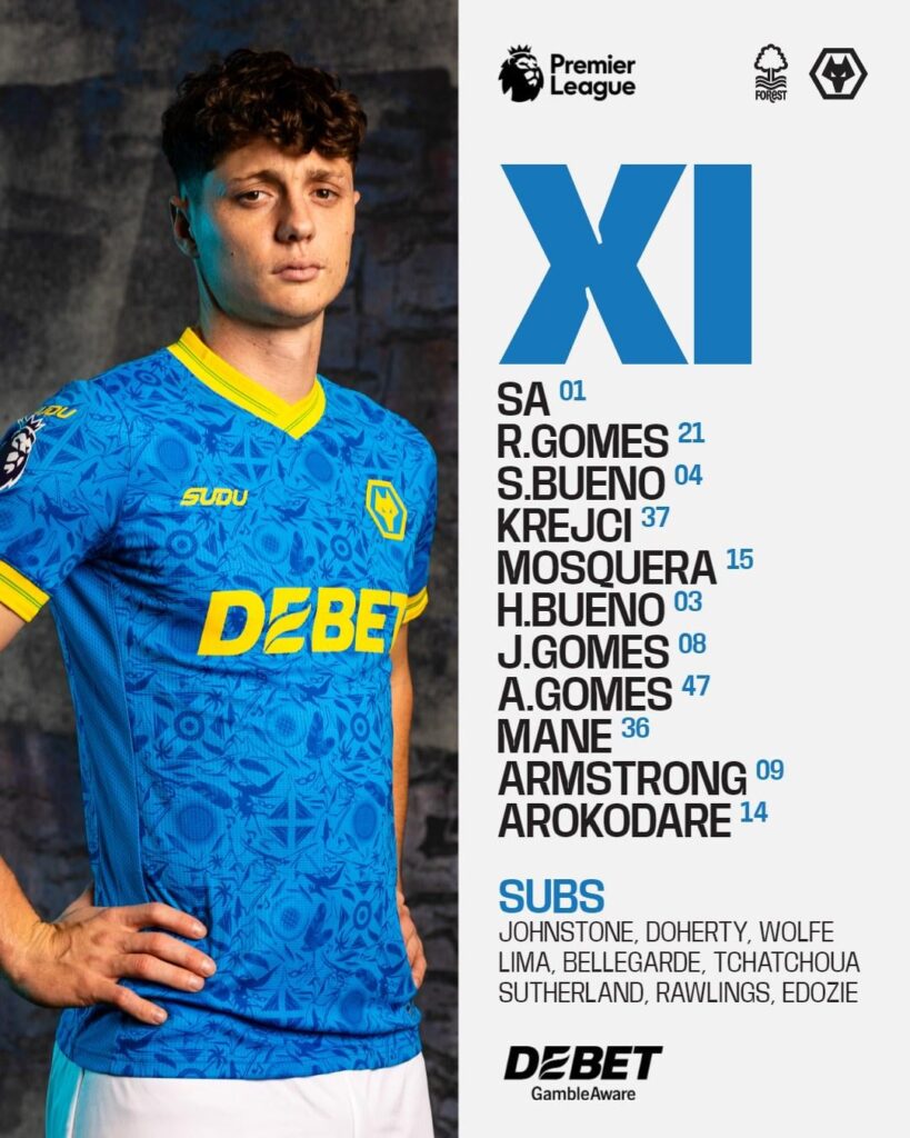 Line up Vs Notts Forest