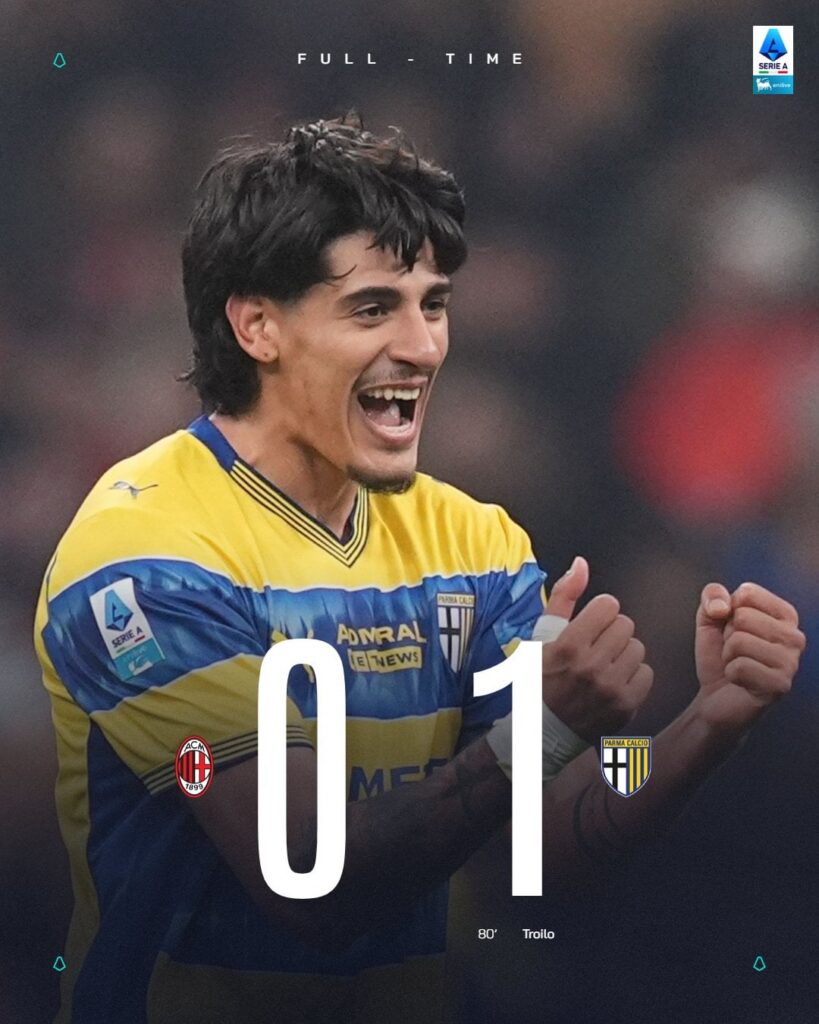 Full Time: Milan 0-1 Parma