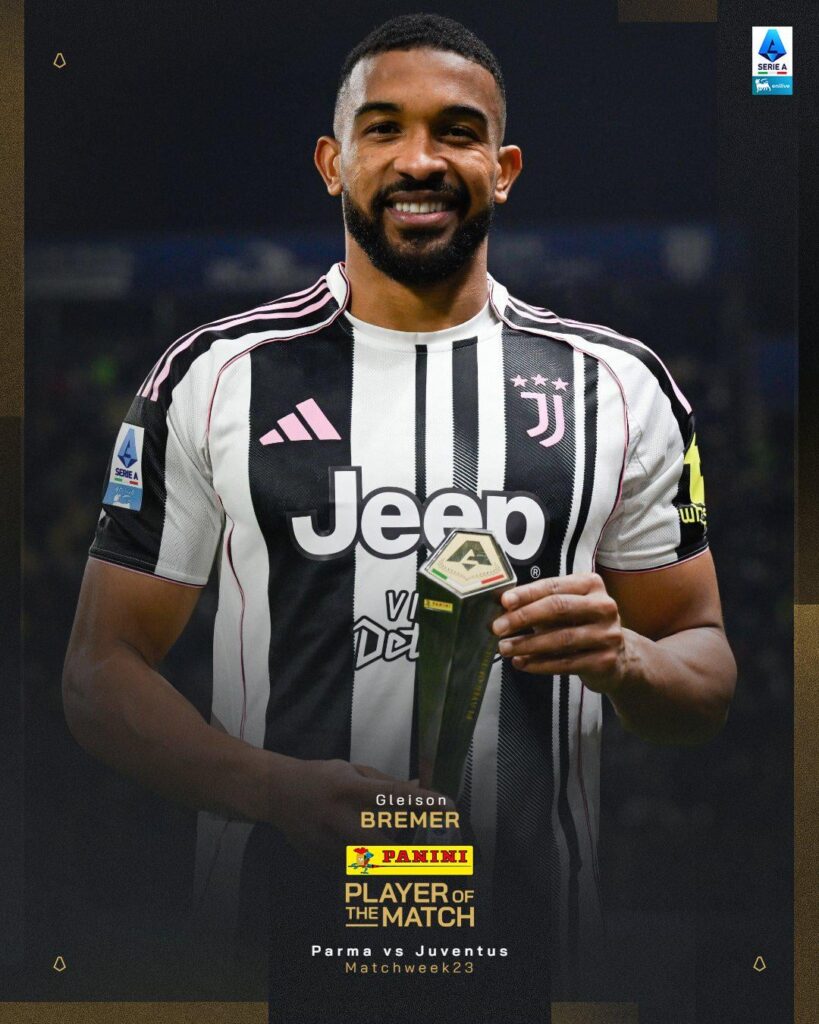 Bremer è stato premiato come MVP di Parma-Juventus⚽⚽👍