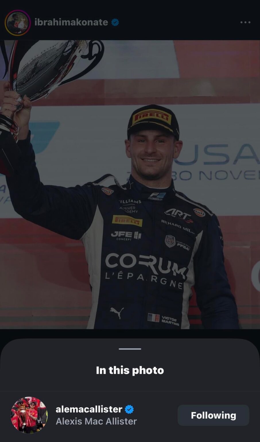 We can always count on Macca to win us a Top4 Race (via @ibrahimakonate on Instagram)