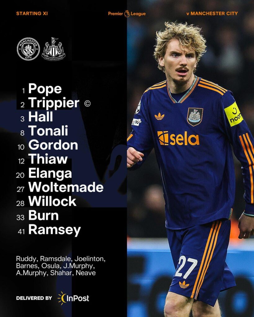 Starting XI Vs Man City
