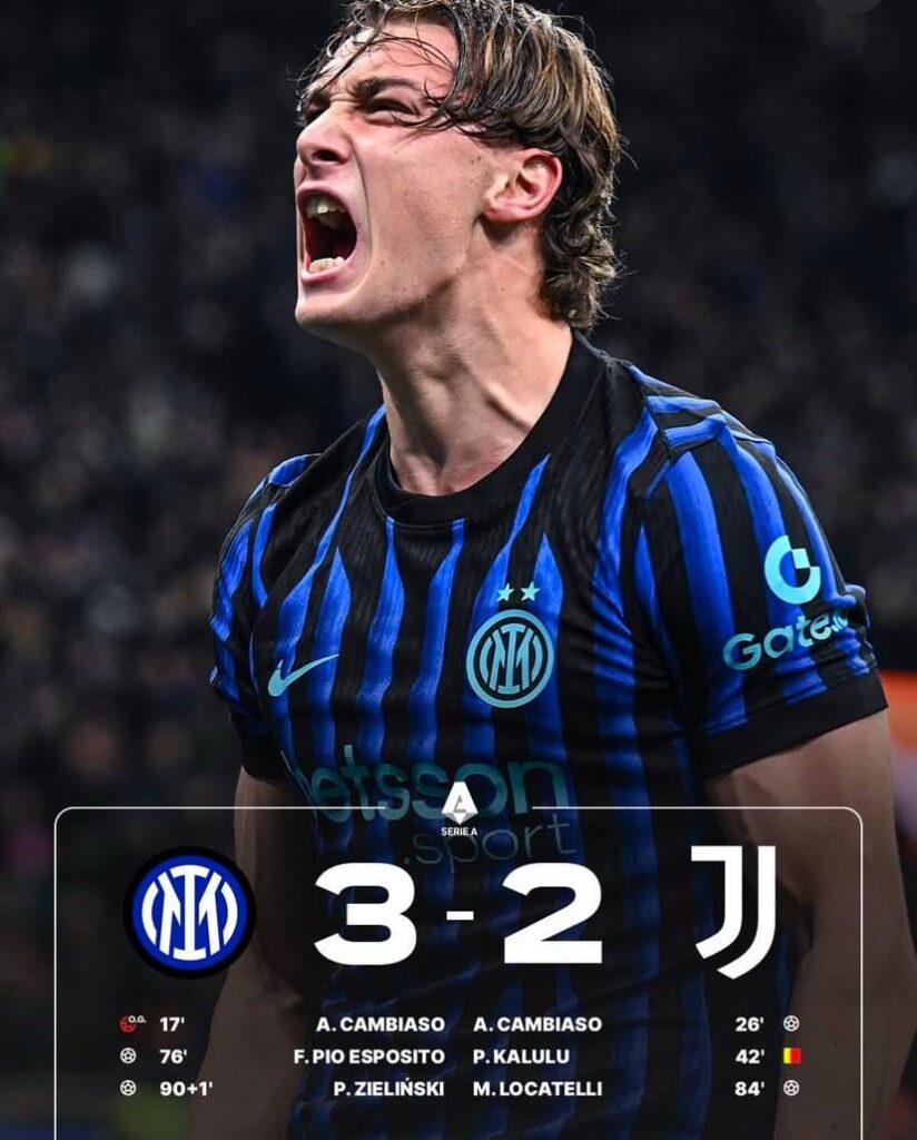 Inter win against Juve in a 5 goal thriller!