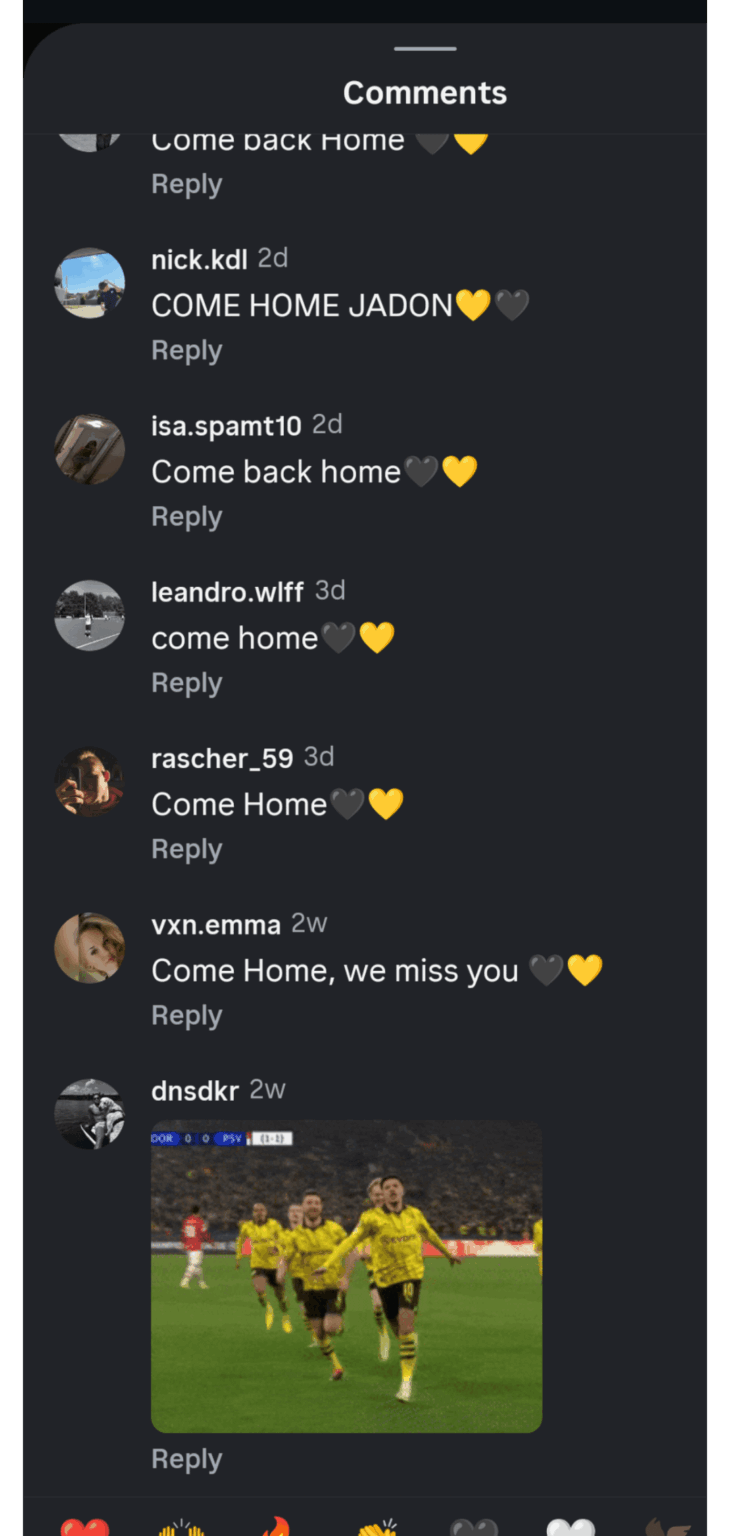 Our fans really refuse to give up on Sancho