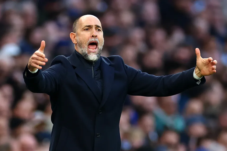 Tottenham Hotspur interim boss on the touchline during the north London derby