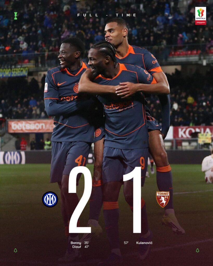 Full Time: Inter 2-1 Torino