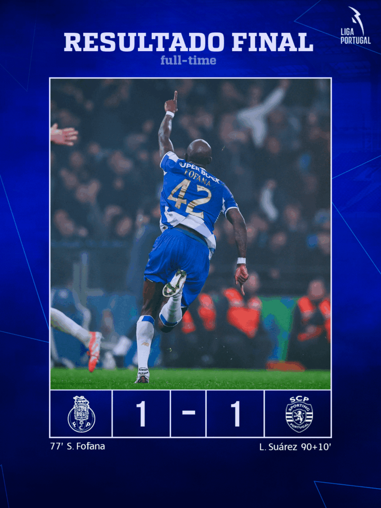 Estreia a marcar de Fofana e (mais uma) borra monumental nos descontos mantêm-nos "apenas" a 4 pontos do 2º colocado. O que acharam do jogo, Dragões? 💙🤍🐉