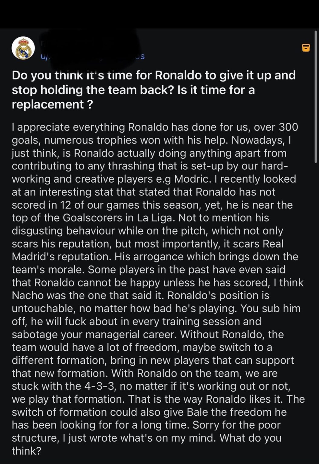I think it’s a good time to re emphasize what this club is and how despite all, talent has always won out through rough patches