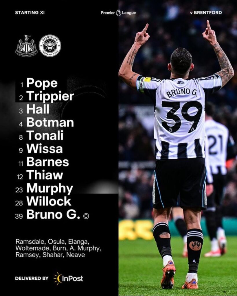 Lineup vs Brentford (H)