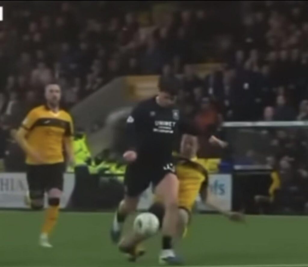 Where the contact was first made in the penalty shout today