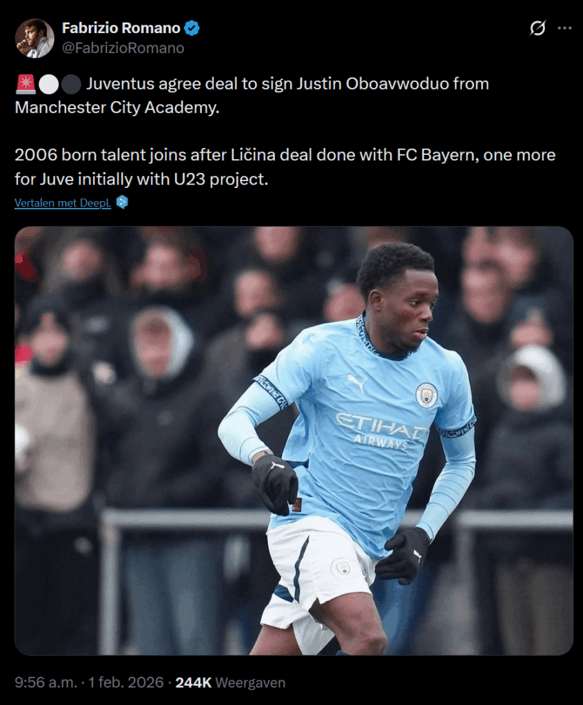 juve signs  Man city starlet