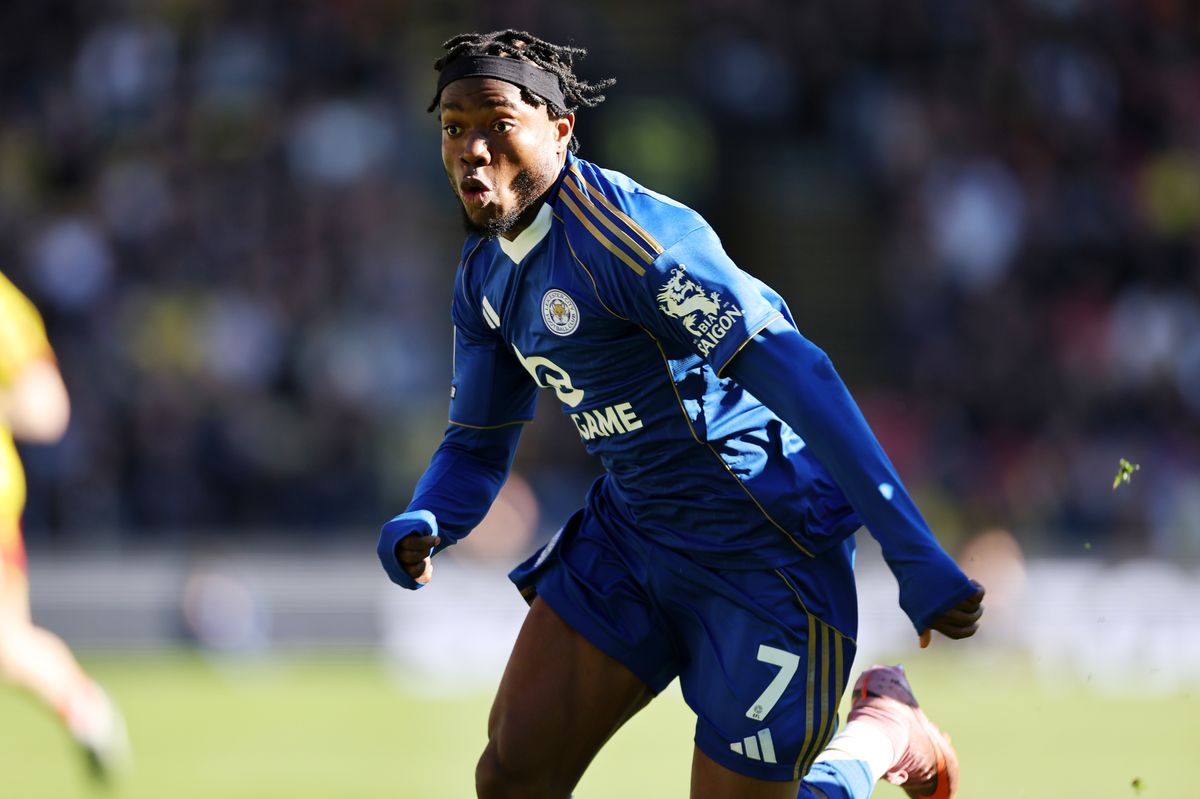 Abdul Fatawu in action for Leicester City in their goalless draw with Watford