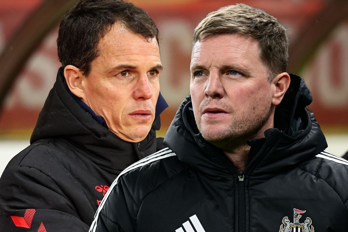 Sunderland head coach Regis Le Bris (left) and Newcastle United boss Eddie Howe
