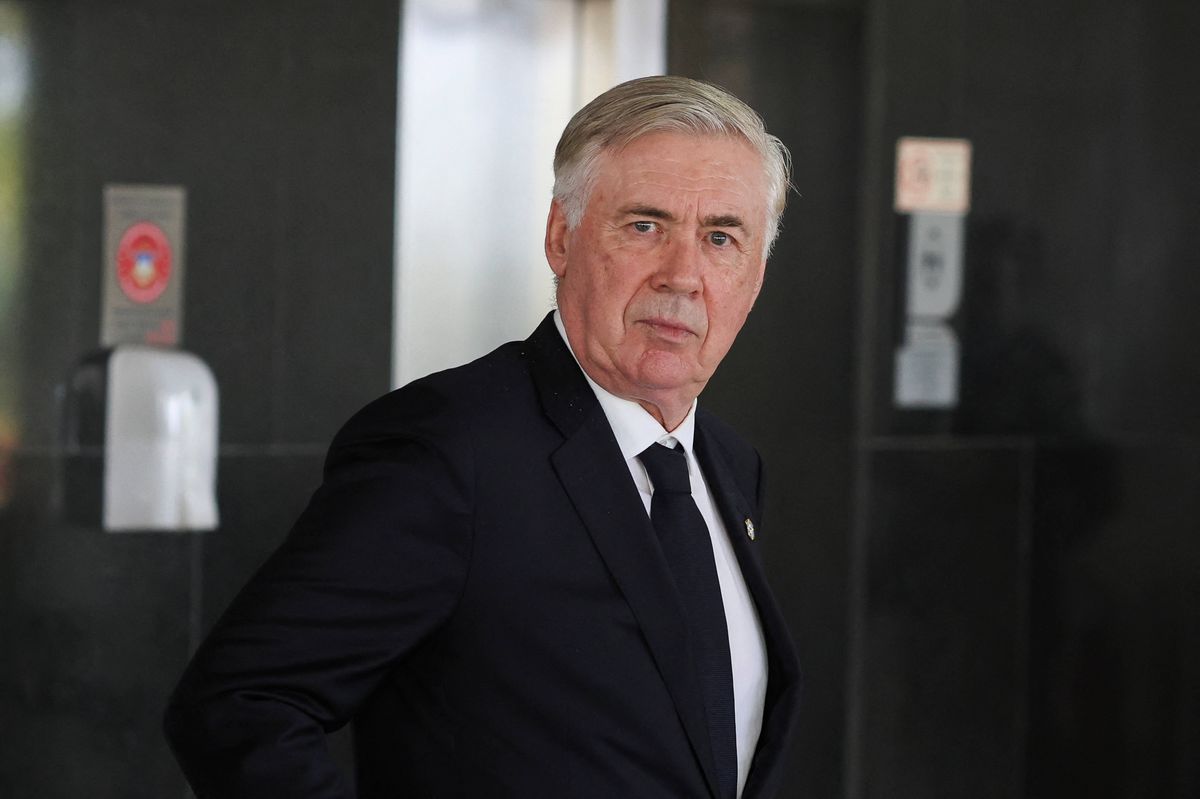 Carlo Ancelotti after leaving a meeting with Brazil's President Luiz Inacio Lula da Silva. 