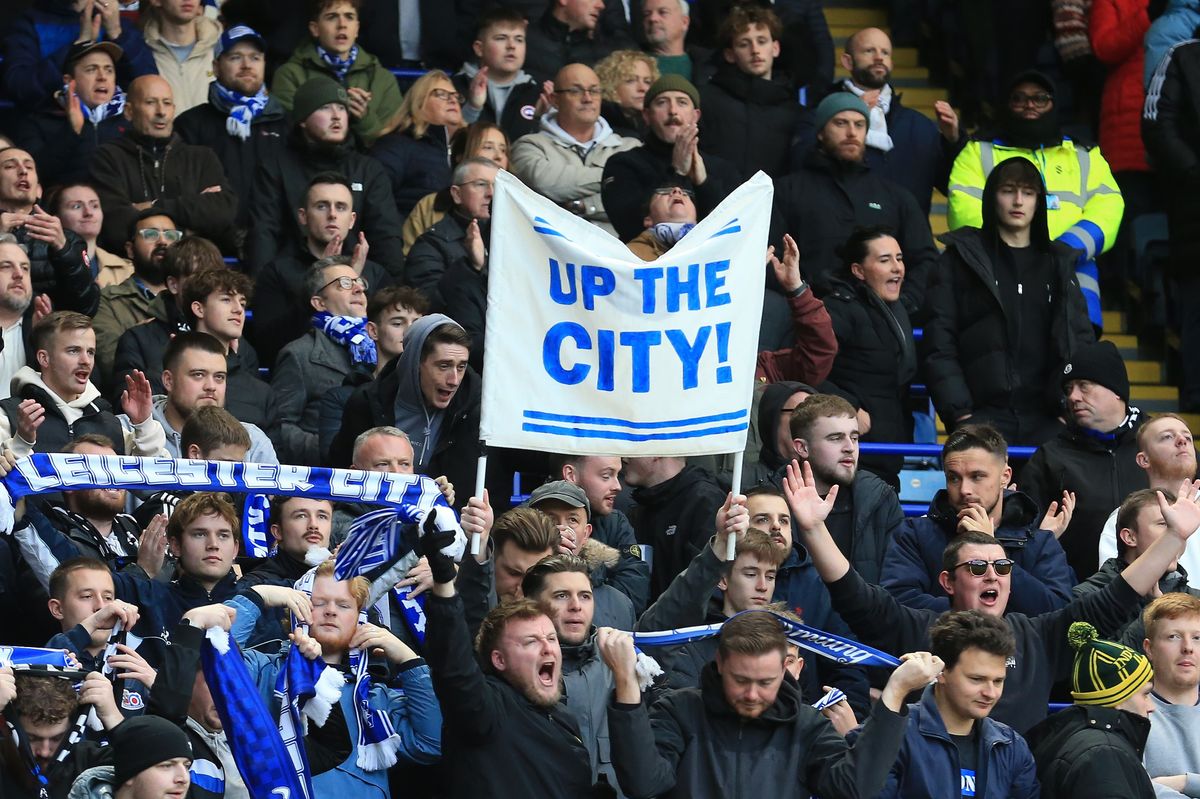 Leicester City fans at the King Power Stadium during the home win over Ipswich