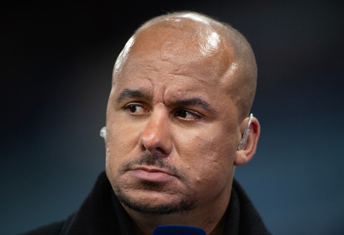 Amazon Prime pundit Gabriel Agbonlahor before the Premier League match between Aston Villa and Liverpool FC at Villa Park on December 26, 2022 in Birmingham, England.