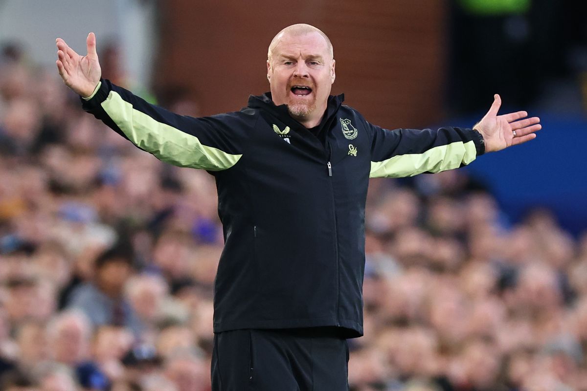 Sean Dyche reacts during Everton's game with Nottingham Forest at Goodison Park on December 29, 2024 - his final home game in charge of the Blues. Photo by Robbie Jay Barratt - AMA/Getty Images