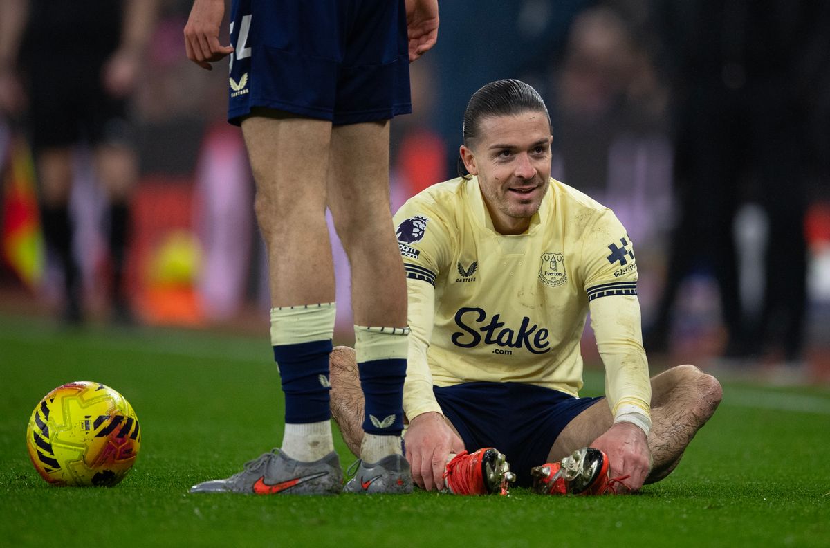 BIRMINGHAM, ENGLAND - JANUARY 18: Jack Grealish of Everton during the Premier League match between Aston Villa and Everton at Villa Park on January 18, 2026 in Birmingham, England. (Photo by Visionhaus/Getty Images)