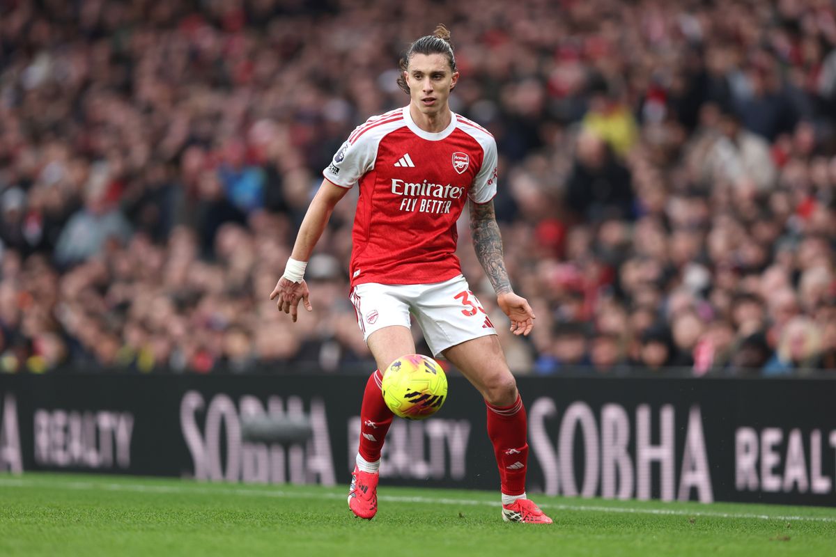LONDON, ENGLAND - FEBRUARY 7: Riccardo Calafiori of Arsenal during the Premier League match between Arsenal and Sunderland at Emirates Stadium on February 7, 2026 in London, United Kingdom. (Photo by Charlotte Wilson/Offside/Offside via Getty Images)