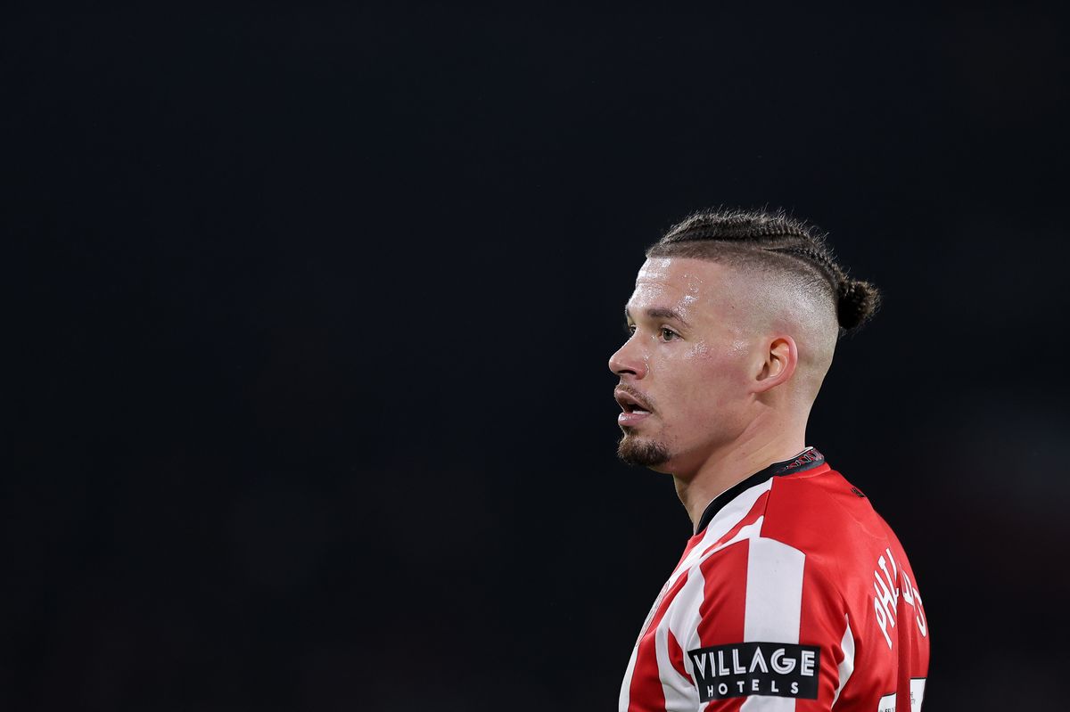 Manchester City midfielder Kalvin Phillips pictured during his loan spell at Sheffield United