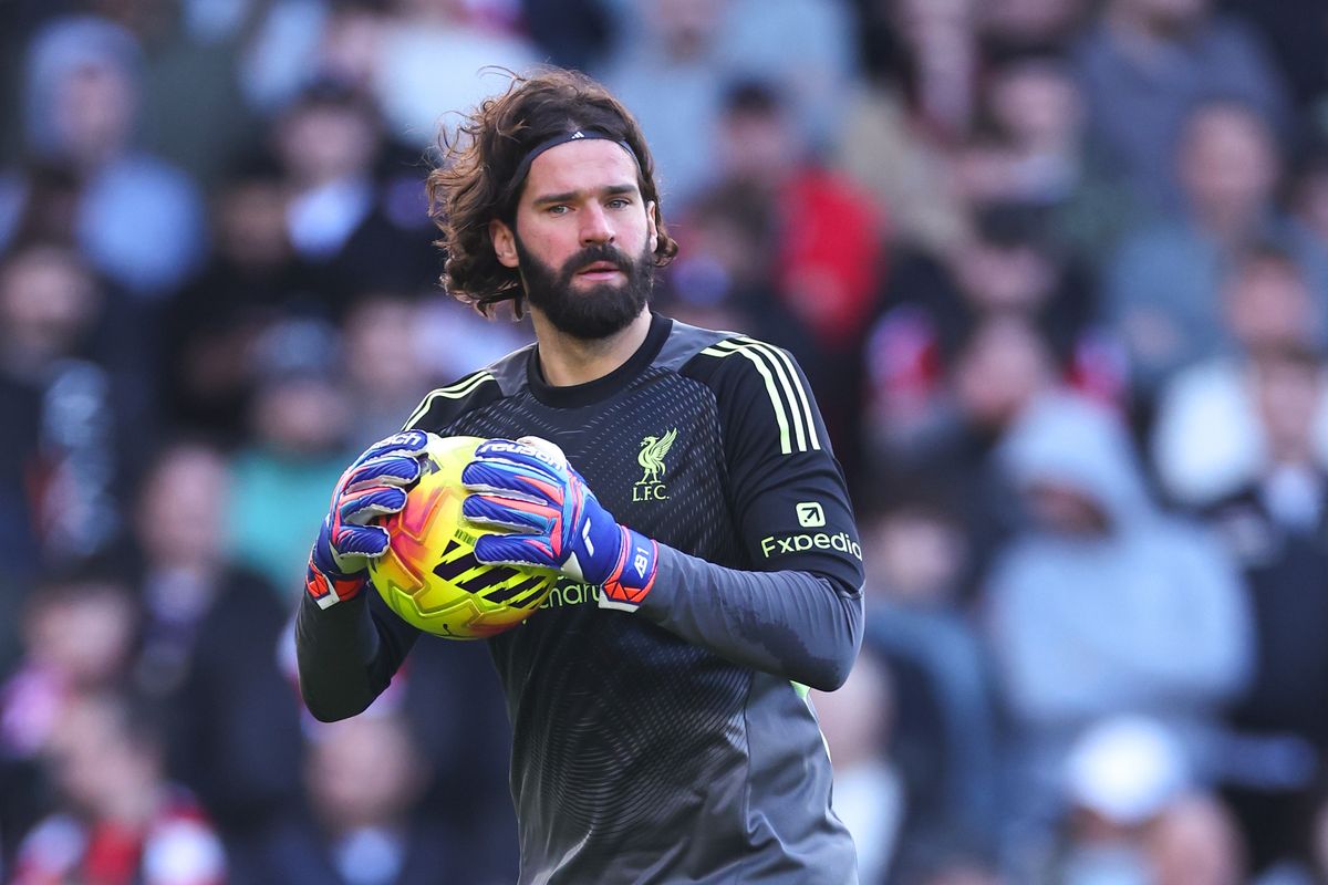 Alisson Becker of Liverpool during the Premier League match between Nottingham Forest and Liverpool at City Ground on February 21, 2026 in Nottingham, United Kingdom