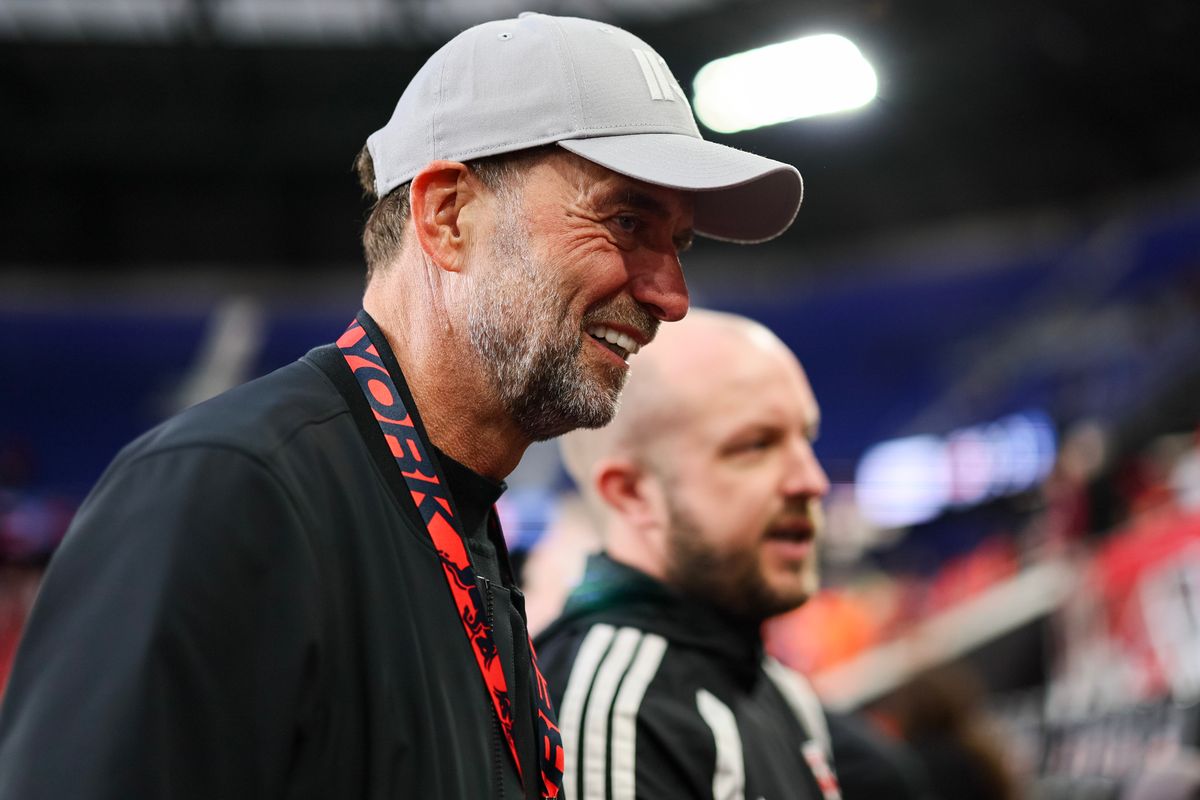 Jurgen Klopp, former Liverpool manager and Head of Global Soccer for Red Bull GmbH, walks off the pitch after the match between the New York Red Bulls and the CF Montréal at Sports Illustrated Stadium on March 08, 2026 in Harrison, New Jersey.
