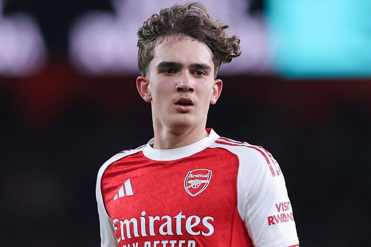 Max Dowman of Arsenal during the Premier League match between Arsenal and Everton at Emirates Stadium on March 14, 2026 in London, England.
