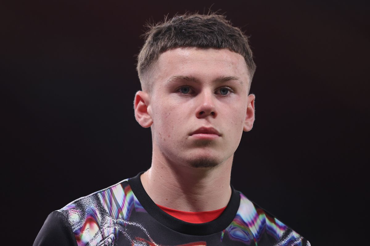 Kai Rooney of Manchester United U21 during the FA Youth Cup quarter final match between Manchester United and Sunderland at Old Trafford on March 18, 2026 in Manchester, England.