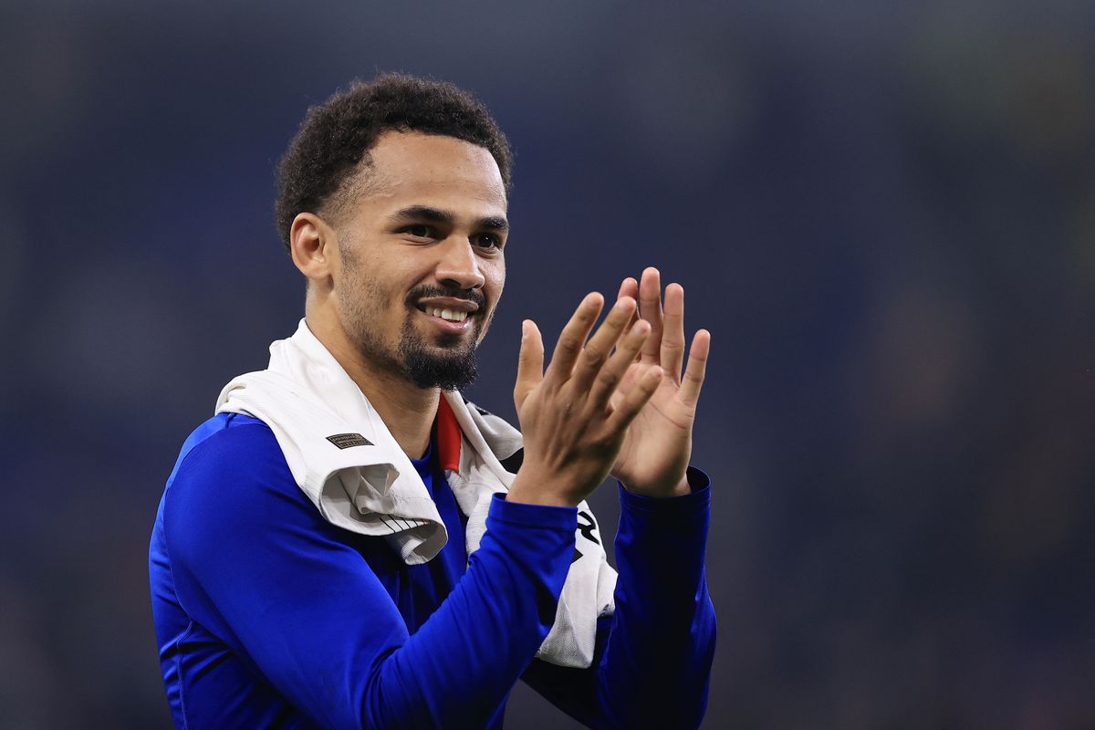 Iliman Ndiaye celebratesthe victory over Chelsea. Photo by Simon Stacpoole/Offside/Offside via Getty Images