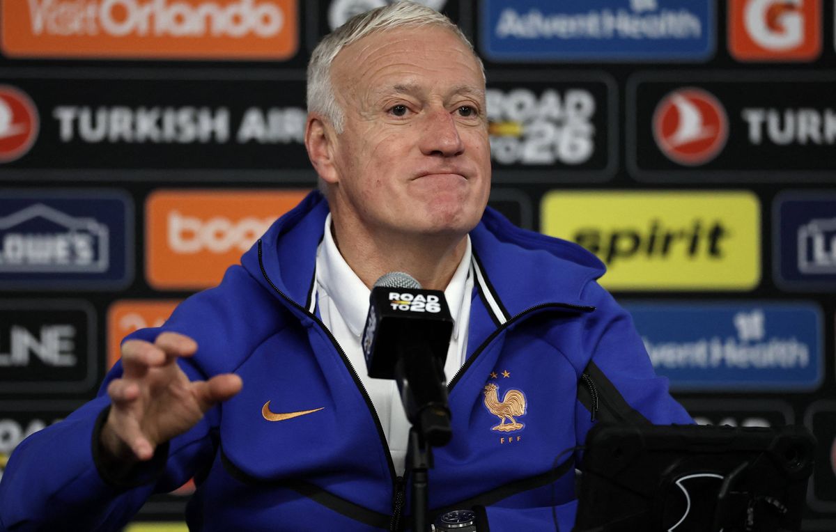 Didier Deschamps speaks during a press conference