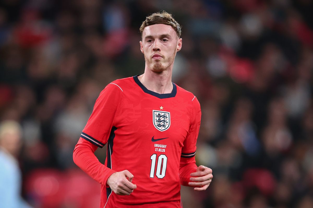 Chelsea forward Cole Palmer pictured representing England during the international break