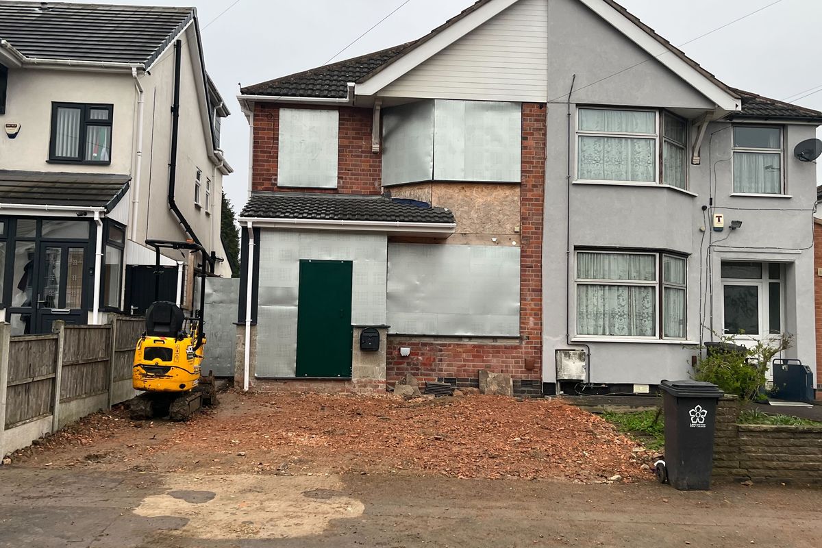 Officers remained at the scene today (Friday)