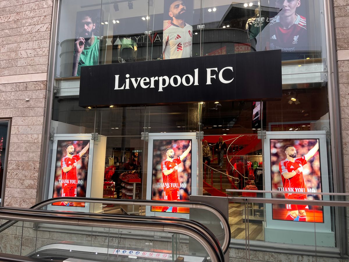The shop has changed its front window to thank Mo Salah