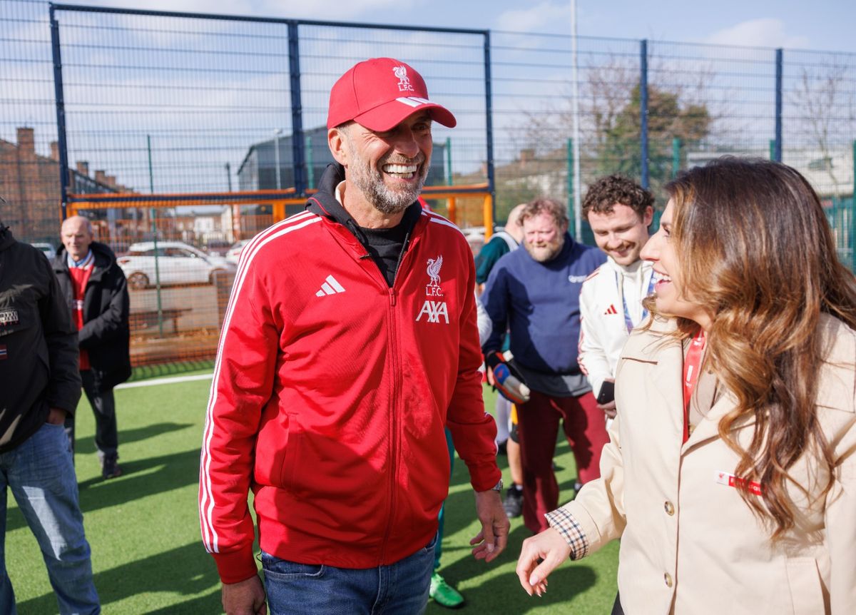 Jurgen Klopp at Anfield Sports & Community Centre on Friday afternoon