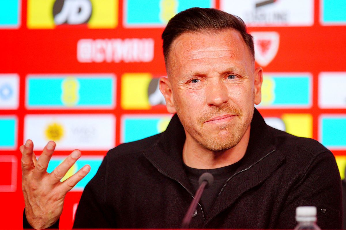 Wales manager Craig Bellamy during a press conference