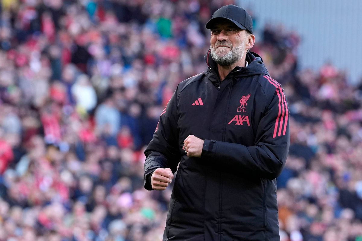 Jurgen Klopp fist-pumping at Anfield