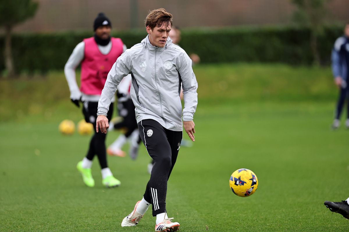 Jannik Vestergaard pictured in Leicester City training in December