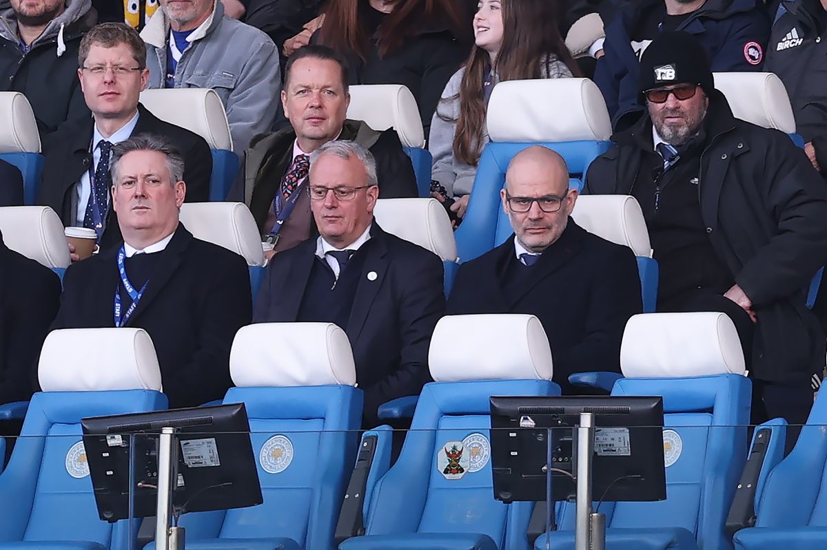 New Leicester City chief executive Kevin Davies (right), sat next to chief football officer Jon Rudkin during the defeat to QPR