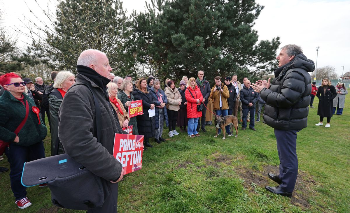 Steve Rotheram, Mayor of Liverpool City Region, speaking to Labour campaigners on March 30