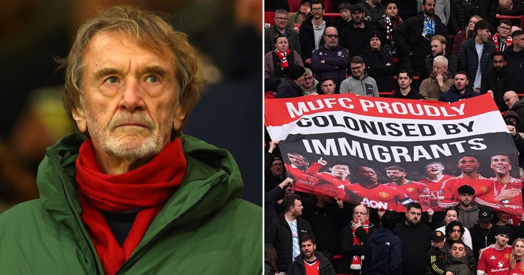 Man Utd fans hit out at Sir Jim Ratcliffe after controversial immigration rant with banner Daily Mirror