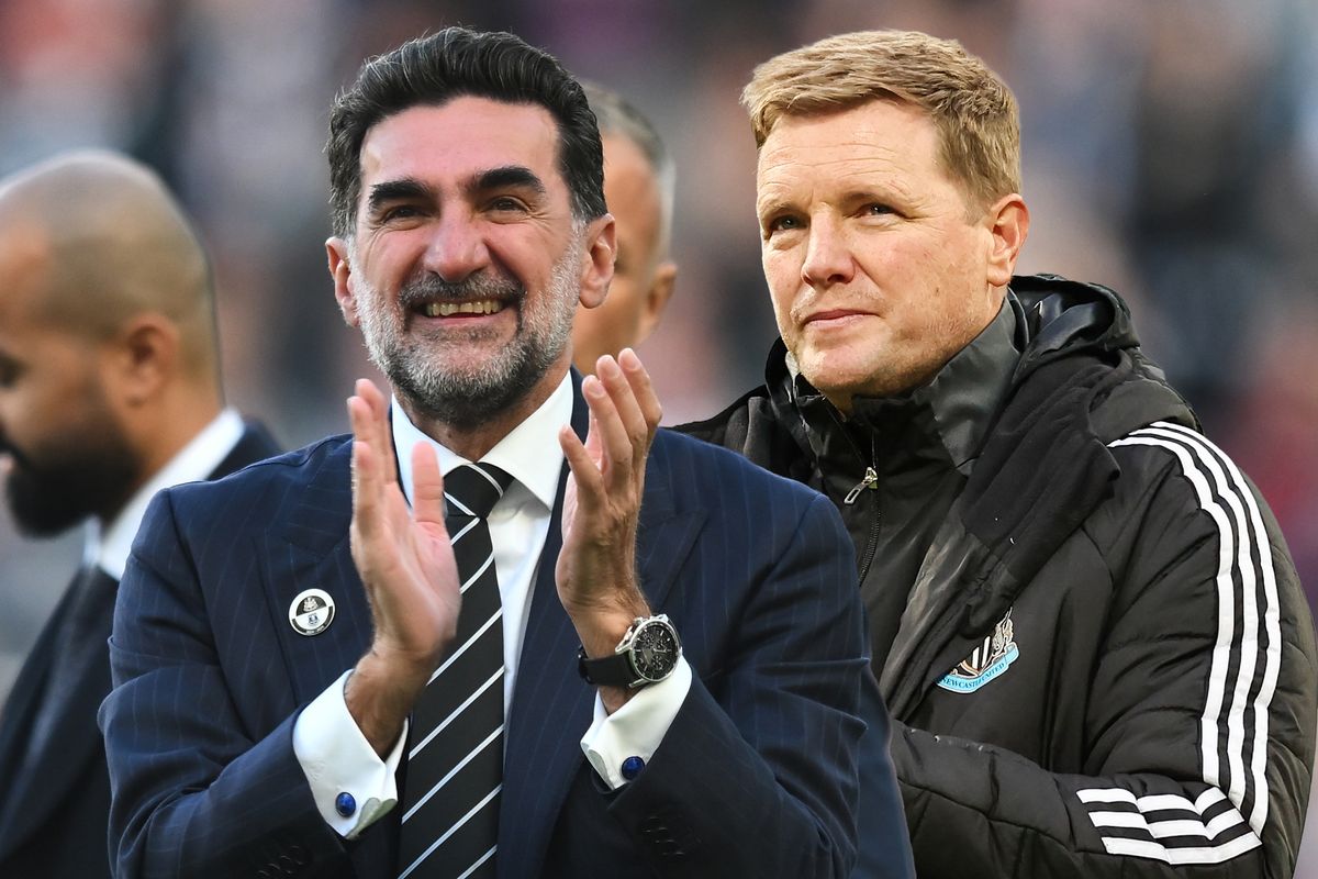 Newcastle United chairman Yasir Al-Rumayyan and head coach Eddie Howe