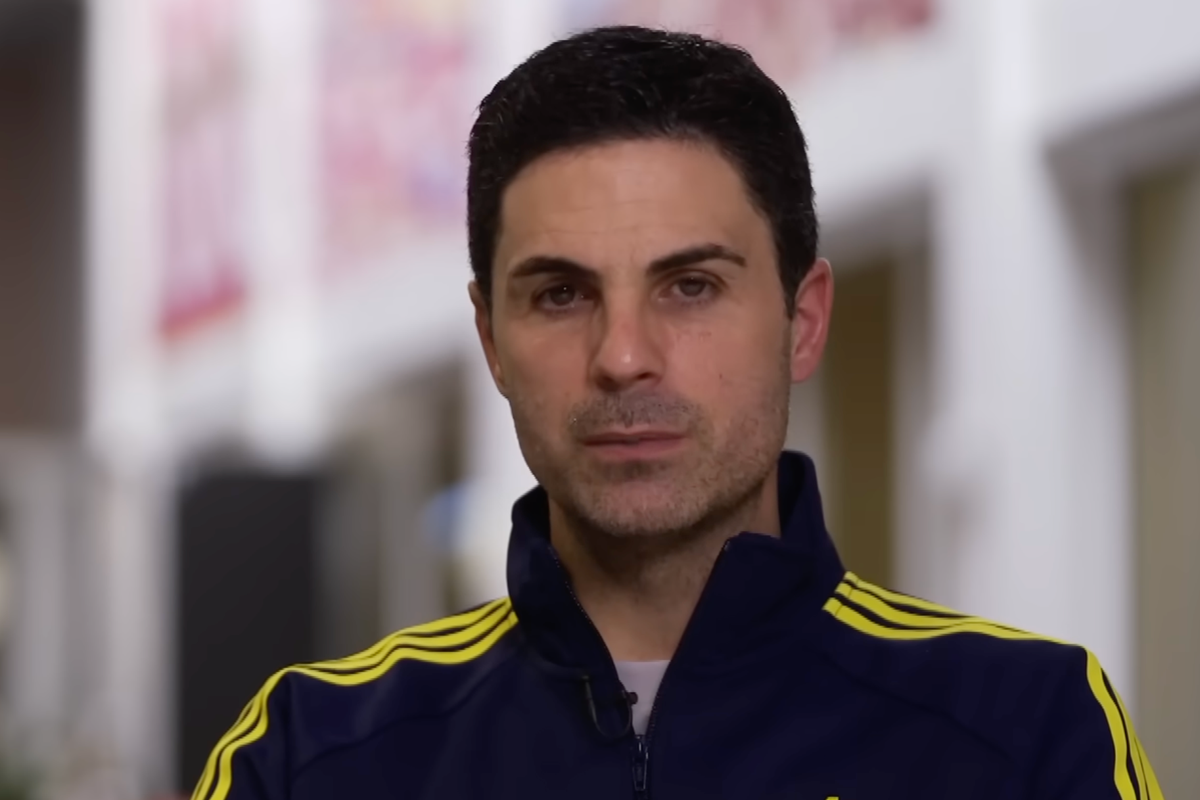 Mikel Arteta speaking to Sky Sports