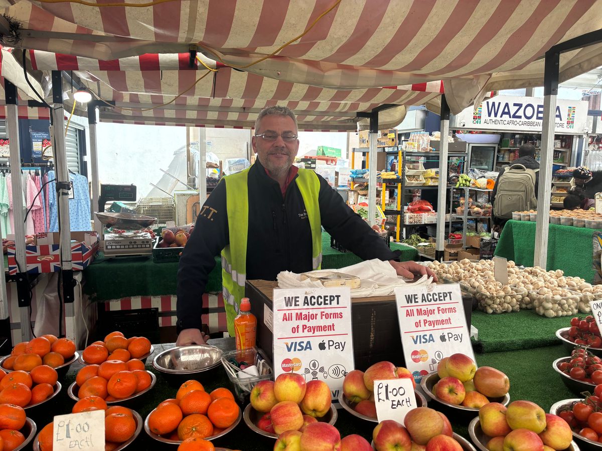 Spencer Harris, a trader at Leicester Market. 