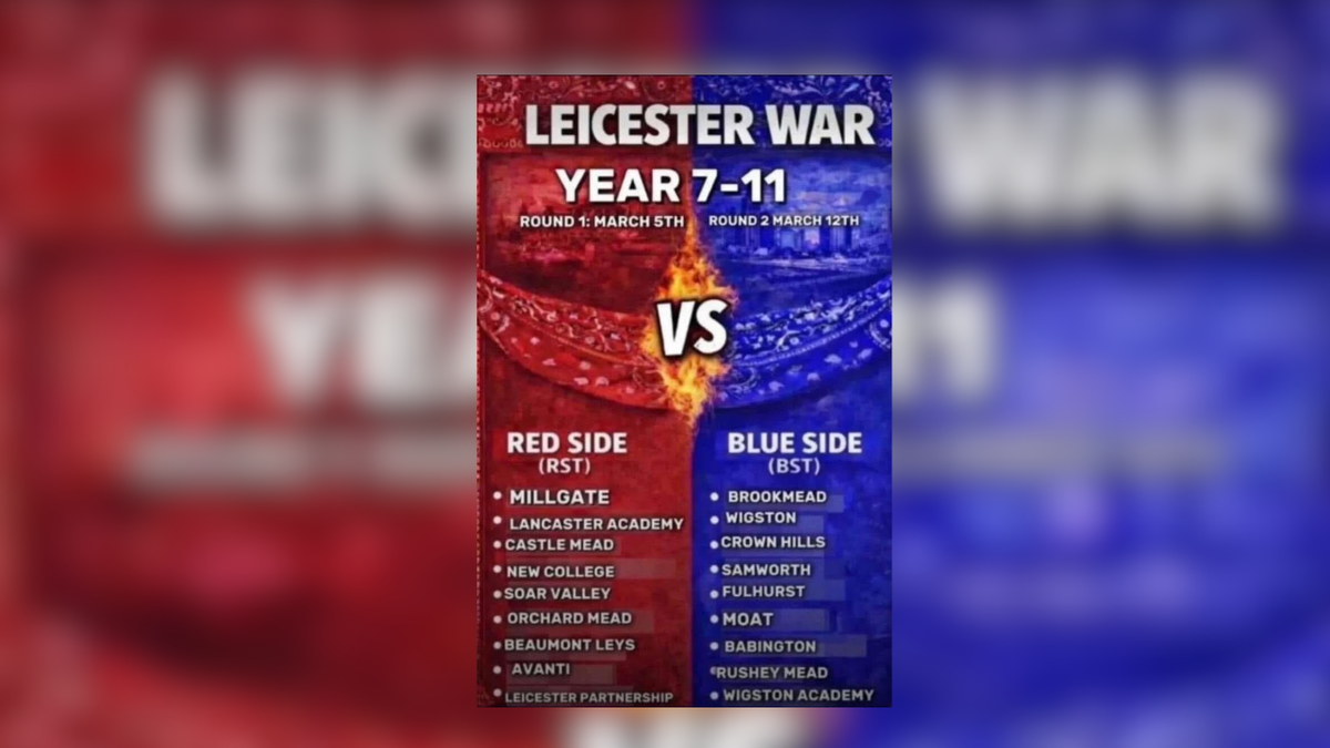 The poster encourages pupils from rival schools to engage in organised fights