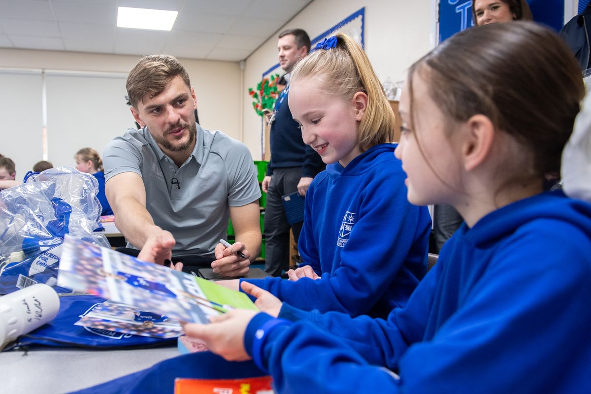 Kiernan Dewsbury-Hall said it was "nerve wracking" to read to the school children