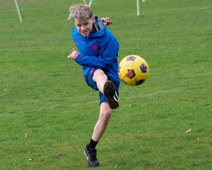 Student Mattie Smith, 13, in action