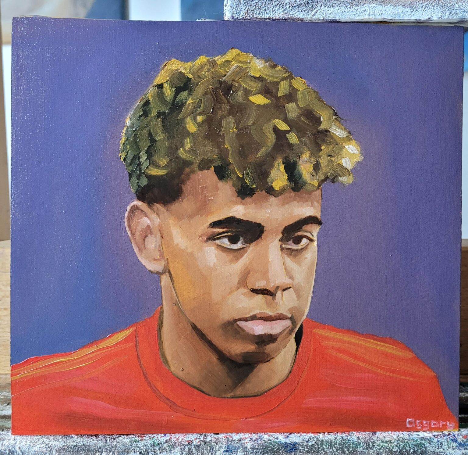 My small oil painting of Lamine Yamal, oil on wood.